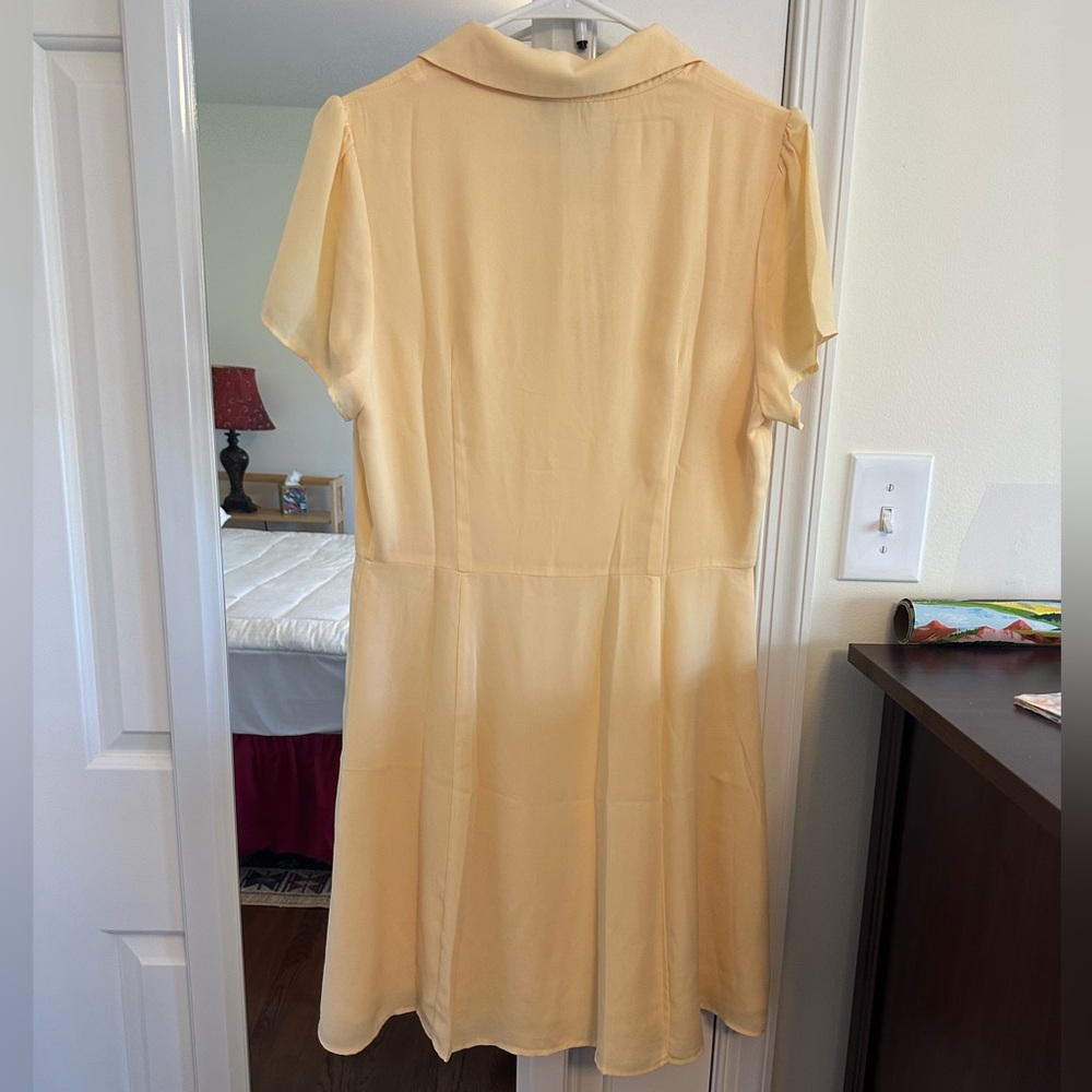 “The Yellow Button Down Shirt Mini Dress” - Picture 3 of 10